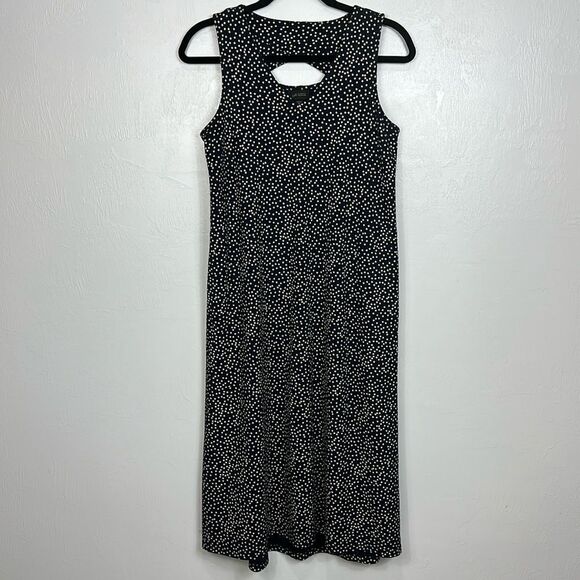 J. Jill Wearever Collection Polka Dot Maxi Tank Dress In Navy Size XSP - Picture 1 of 10